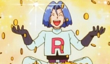 James surrounded by gold coins