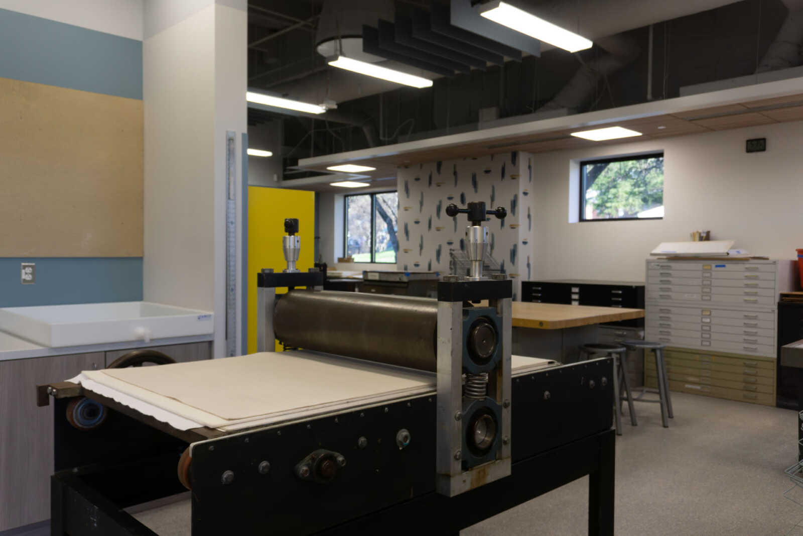 Ink, texture, and imagination come together in the Print Making Studio at The Studios. Every press run tells a story, transforming creative concepts into one-of-a-kind works of art.