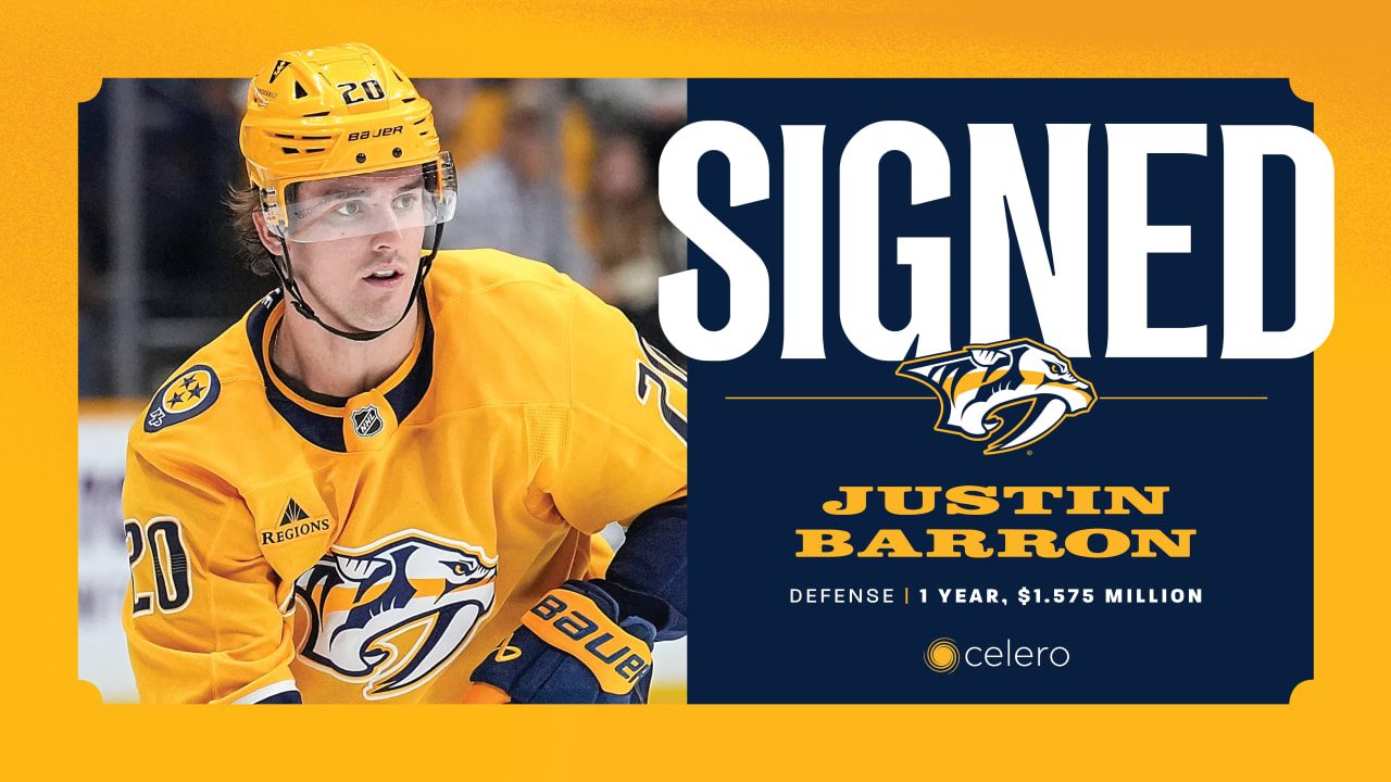 Predators Sign Justin Barron to One-Year, $1.575 Million Contract