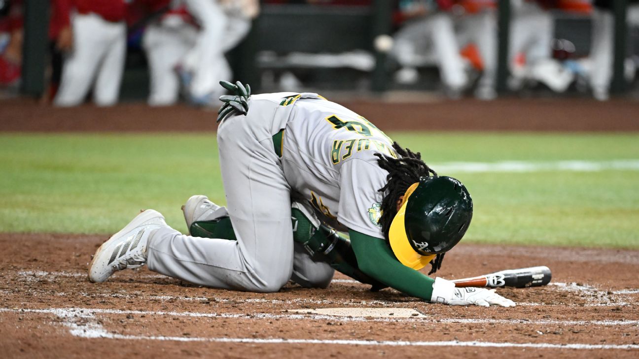 A's place Joshua Kuroda-Grauer, Mark Leiter Jr. on IL