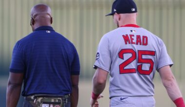 Curtis Mead exits Red Sox debut with left wrist contusion