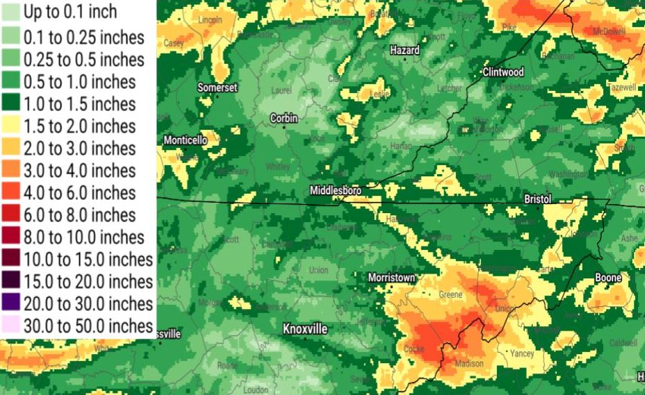 Greene And Cocke Counties See Some Of Areas Highest Rainfall Totals – WGRV.com