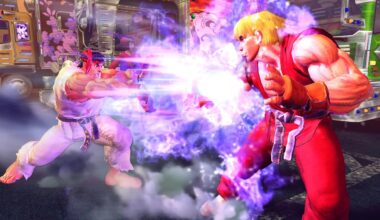 Ryu beats up Ken.