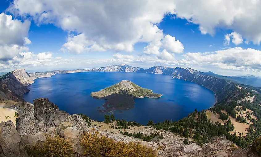 Crater Lake form the top of Watchman's Peak in Oregon