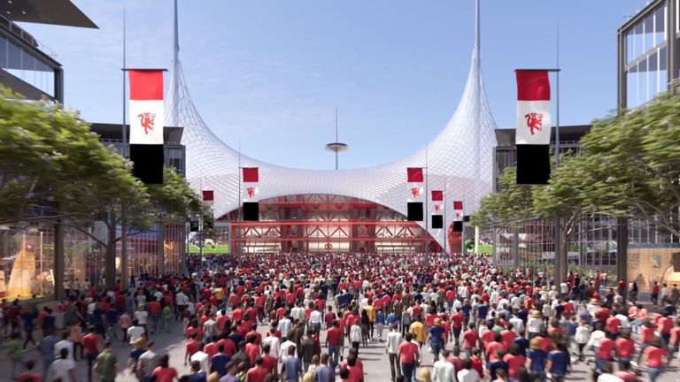 An computer generated image of Manchester United's proposed 100,000-seater stadium (pic: Manchester United)