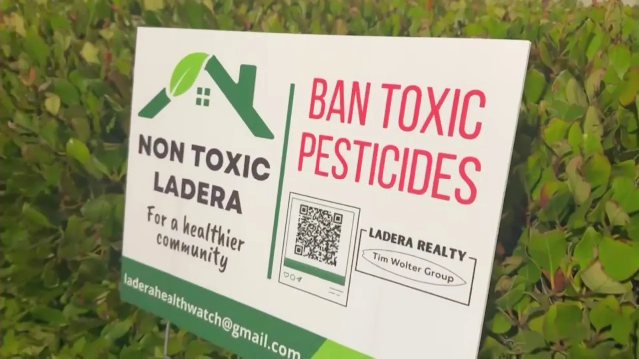 Residents in Ladera Ranch have raised concerns over the use of toxic pesticides as a possible link to a cluster of rare cancer diagnoses affecting children in the community. (KTLA)