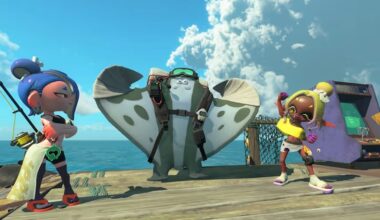 Shiver, Frye, and Big Man pose in Splatoon Raiders.