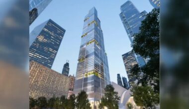 Construction begins on World Trade Center's final office tower, housing American Express