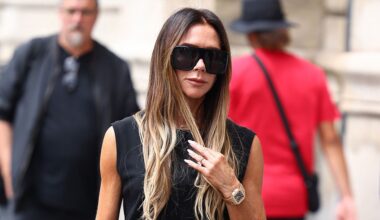 Victoria Beckham Wore Peep Toe Sandals With a Pencil Skirt