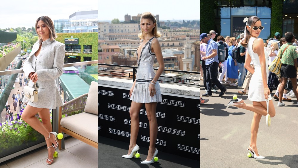 Zendaya tennis ball shoes trend continues at Wimbledon.