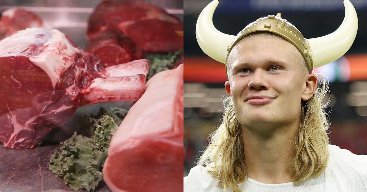 How hard is it to eat like Erling Haaland? CBS News' Leigh Kiniry gave his 6,000 calorie World Cup diet a try.