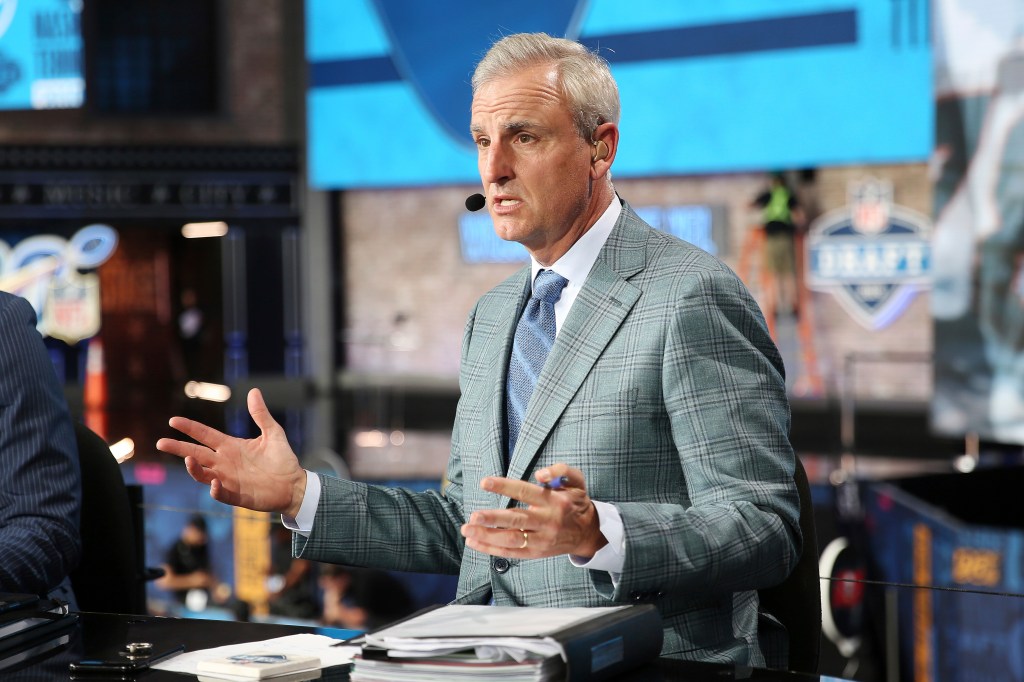 Trey Wingo on the set of ESPN SportsCenter during the NFL Draft.