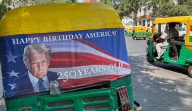 Moto-taxis in New Delhi, India sport signs celebrating U.S. birthday : State of the World from NPR : NPR