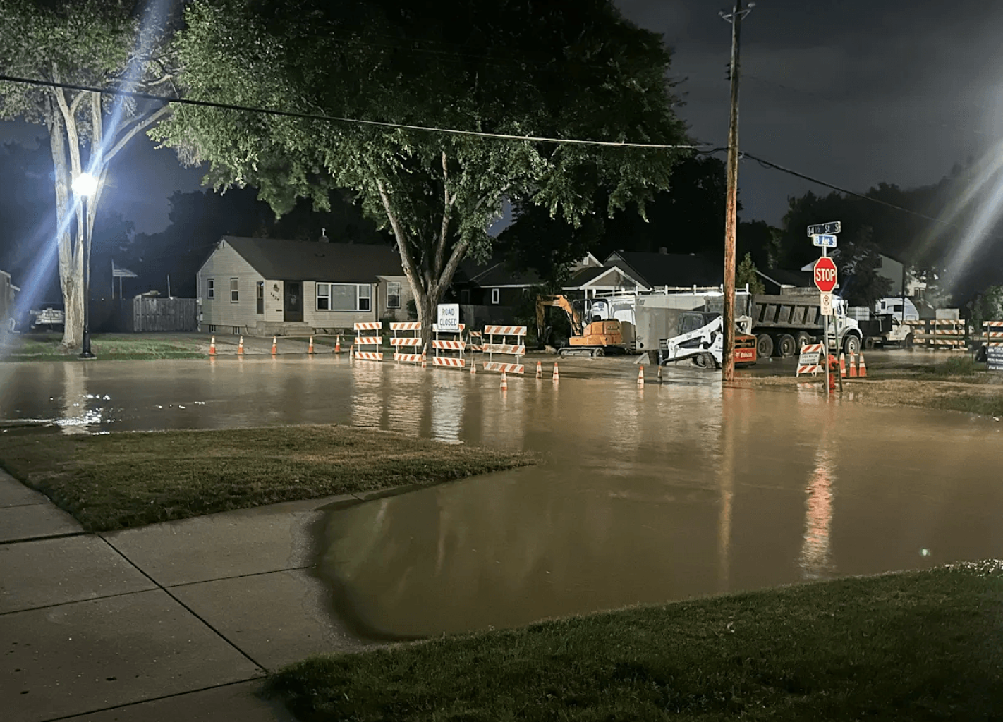 Water main breaks in construction zone on 13th Avenue South in Fargo - InForum