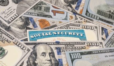 A Social Security card in a pile of cash.