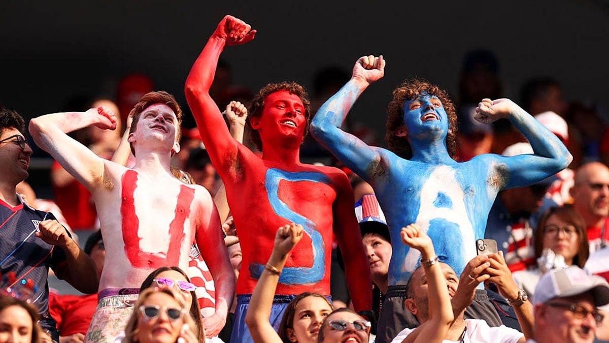 Fans of the United States enjoying the atmosphere at Los Angeles Stadium.
