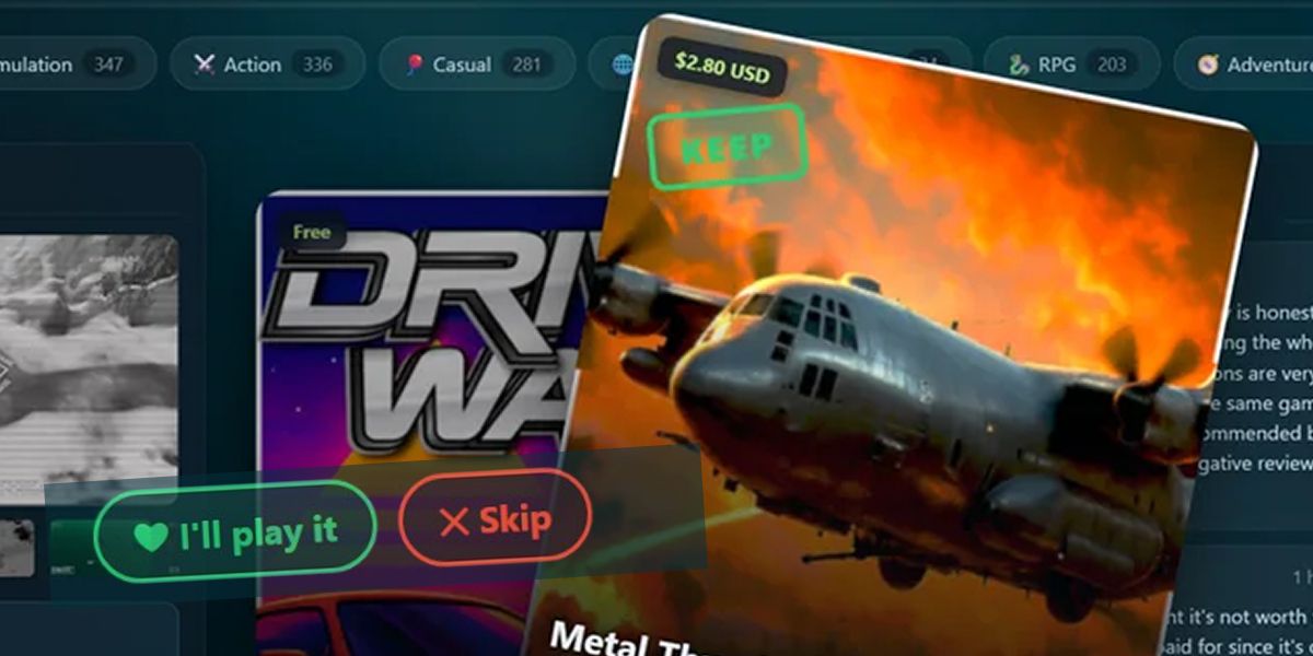 Tinder-inspired Dustpile app for sorting video games to keep or skip