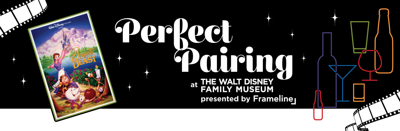Perfect Pairing logo with Beauty and the Beast movie poster on top.