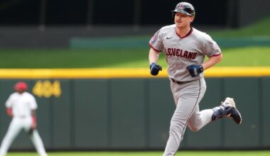 Manzardo hits 1st grand slam, Guardians rally for 6-5 win over Reds in Game 1 of doubleheader