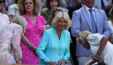Queen Camilla visits Wimbledon and is joined by actor who played her husband