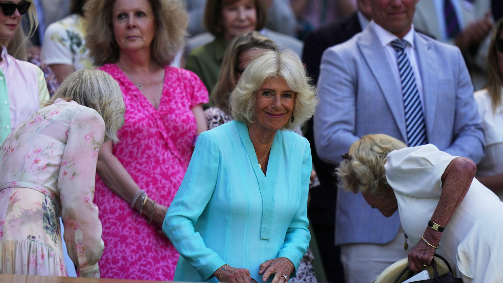 Queen Camilla visits Wimbledon and is joined by actor who played her husband