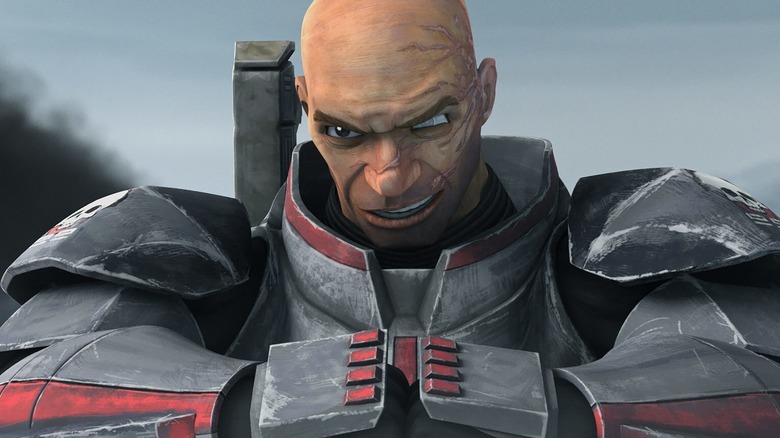 Wrecker presses his fists together in The Bad Batch.