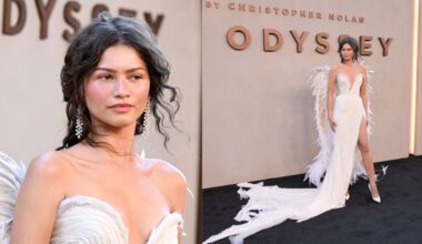 Zendaya, 'The Odyssey,' premiere, New York, all-white, pumps, celebrity style, Law Roach