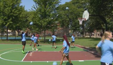 Girls' basketball youth clinic celebrating WNBA All-Star Game in Chicago held in Auburn Gresham