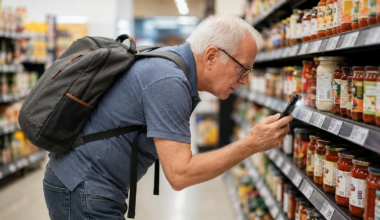 Man in grocery aisle