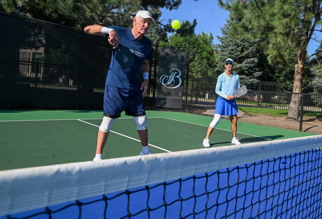 Rick Barry and his wife, Lynn, often hit the pickleball courts to play with a group of pickleball friends on Sunday, Aug. 6, 2026. (Jerilee Bennett, The Gazette)