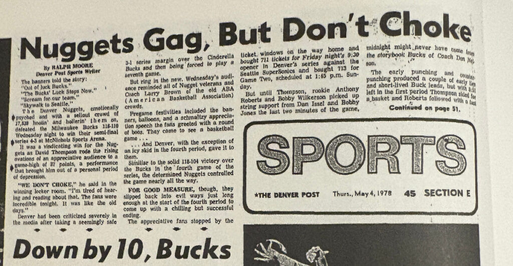 John Moore's father, Ralph Moore, was The Denver Post's basketball beat writer from the inception of the Denver Rockets in 1966 until his retirement in 1984. (Courtesy John Moore)