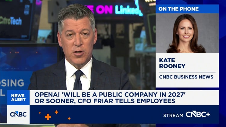 OpenAI 'will be a public company in 2027' or sooner, CFO Friar tells employees