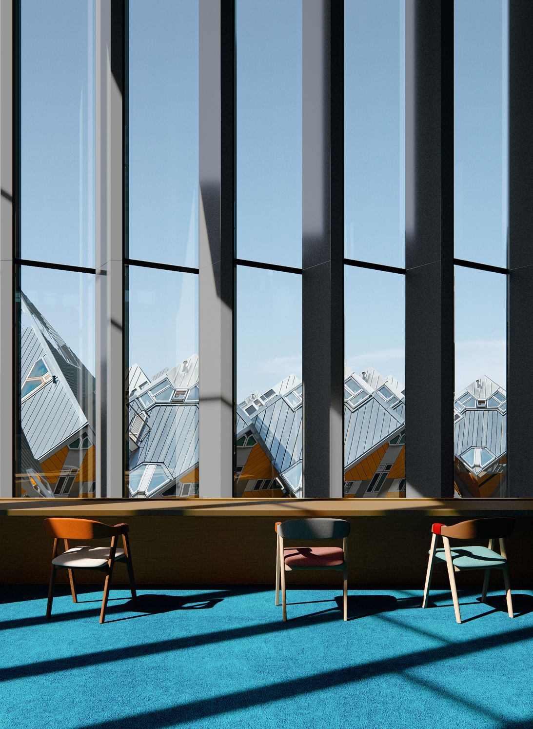 The redesign strengthens the library’s relationship with Rotterdam, using new openings and views to bring the city into the library experience.