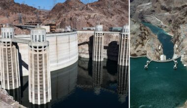 Mountains revealed in Lake Mead as reservoir approaches historic low