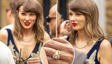 Taylor Swift attends Oli Jacobs and Laura Sisk's star-studded England wedding solo