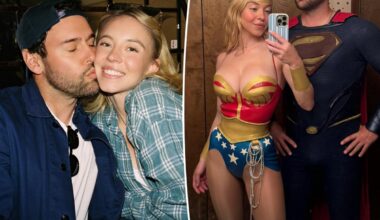 Sydney Sweeney shows off Wonder Woman costume as boyfriend Scooter Braun dresses as Superman