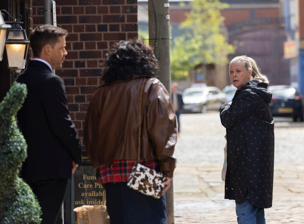 Todd Grimshaw, Celeste, Bernie Winter-Alahan, Coronation Street todd grimshaw, celeste, bernie winteralahan, coronation street