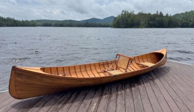 One of the guideboats up for auction from Whitney Park. Photo courtesy of Blanchard