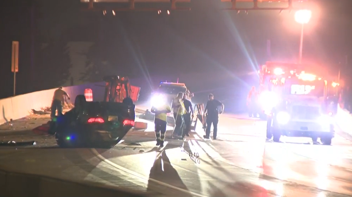Car overturns, shuts down Route 30 in Lancaster County, Pa.