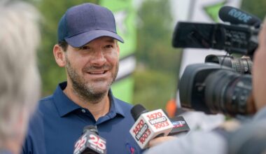 Tony Romo will not be at CBS’s NFL Media Day today. He will be the main subject