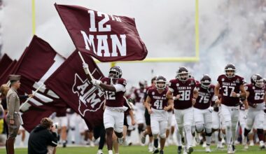 Social media has a field day with Texas A&M player for looking like a 36-year-old construction worker