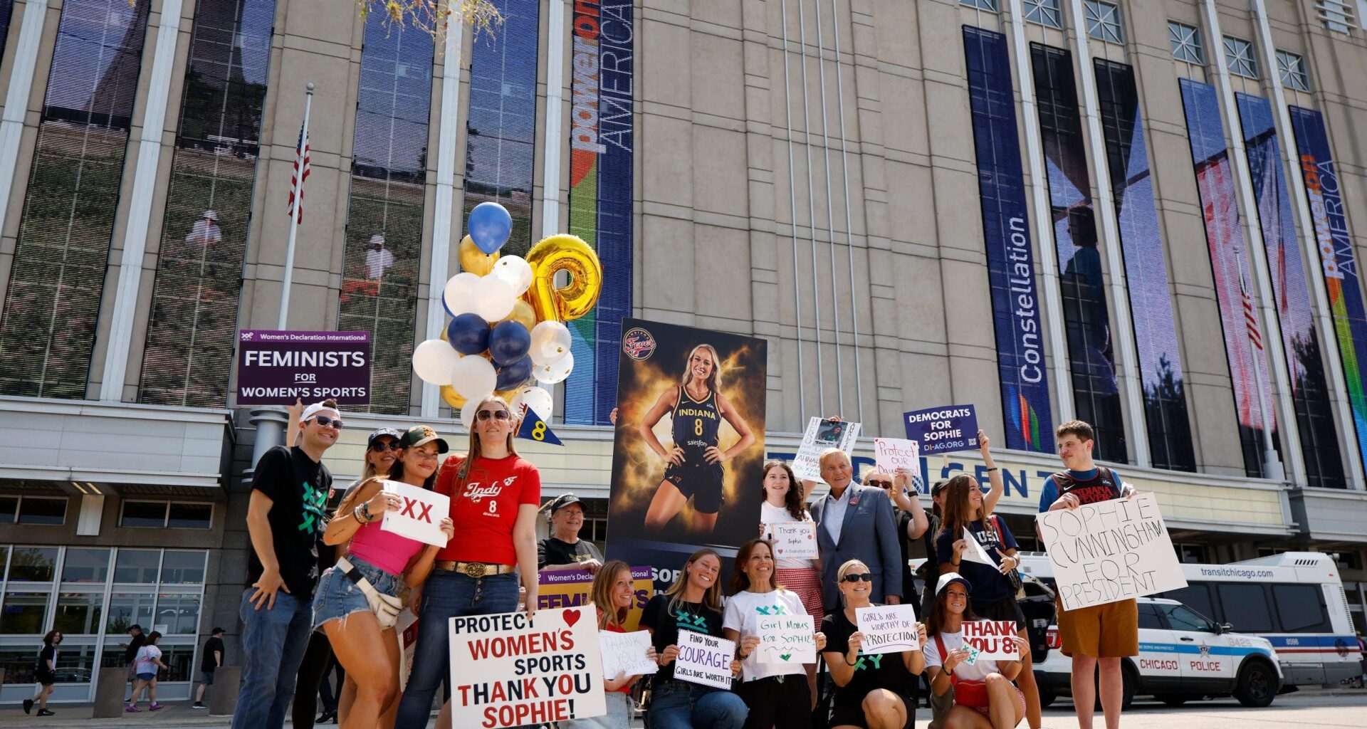 Sophie Cunningham supporters rally in Indiana while displaying what makes America great