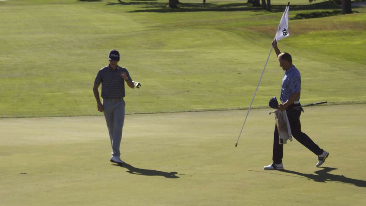 Former Utah golfer Tomlinson surges to 2-shot lead after 36 holes at Utah Open