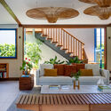 © André Nazareth MFA House / Simone Jazbik Arquitetura - Interior Photography, Living Room, Wood, Sofa, Lighting, Table, Chair