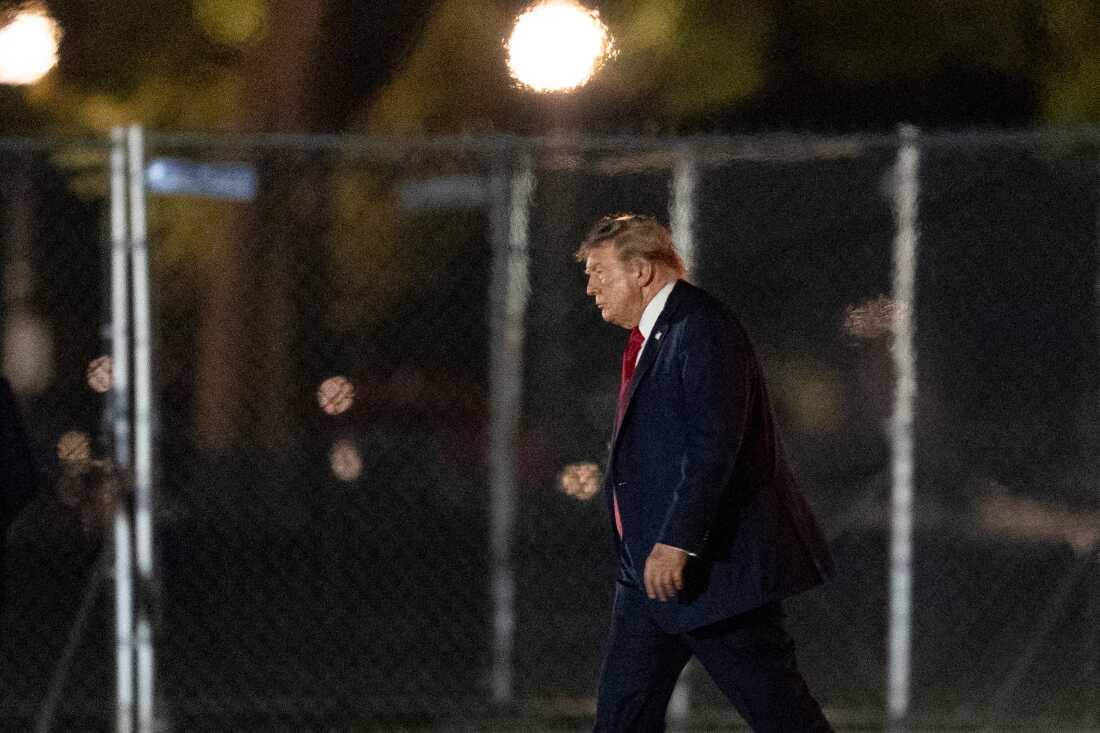President Donald Trump walks on the Ellipse as he arrives on Marine One near the White House, Friday, Aug. 21, 2026, in Washington.