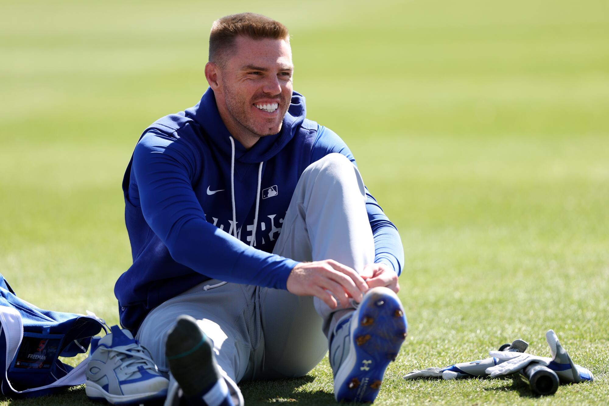 Phoenix, AZ - February 20, 2026: Los Angeles Dodgers first baseman Freddie Freeman.