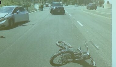 Dash cam captures California boy's e-motorcycle crash into car