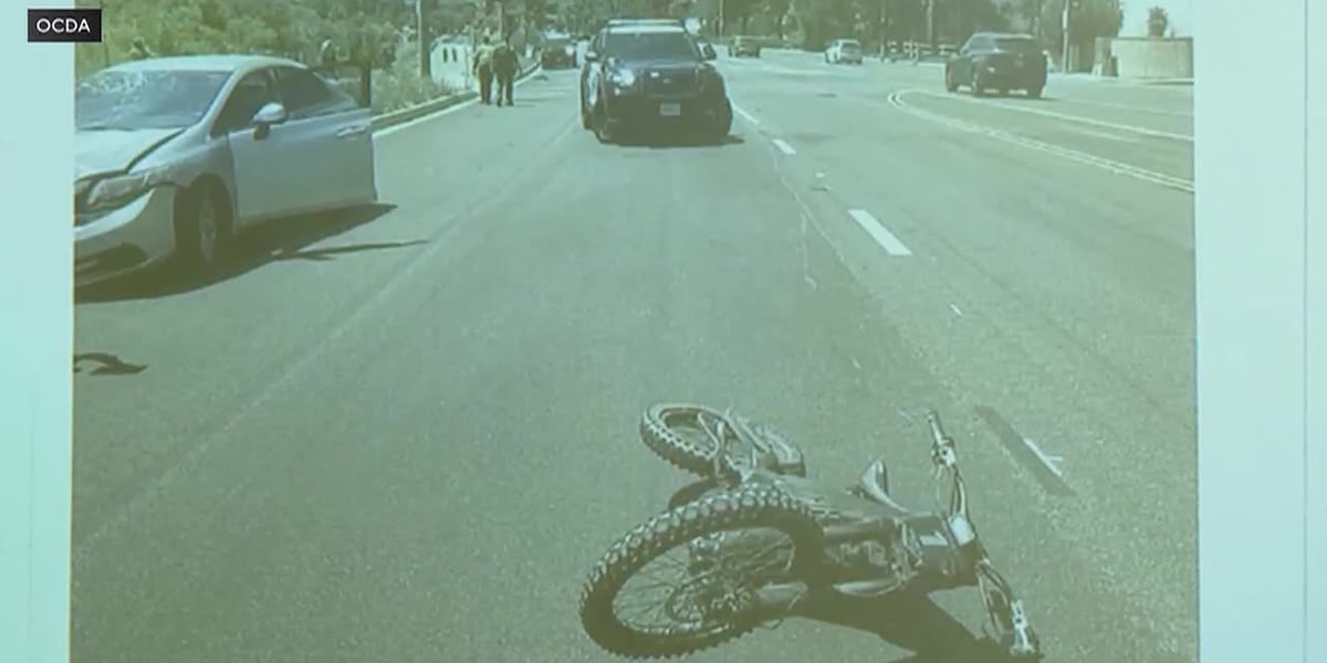 Dash cam captures California boy's e-motorcycle crash into car