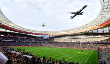 Footage of two planes stunning a rugby stadium with one of the wildest flyovers ever goes viral