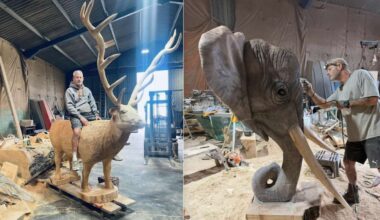 Self-Taught Artist Carves Logs into Amazing Sculptures Using a Chainsaw
